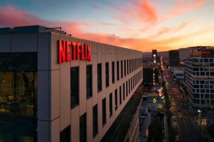 Netflix building in Hollywood at sunset