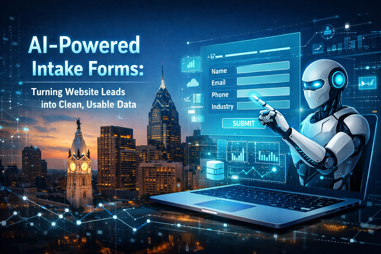 AI robot creating digital intake form interface