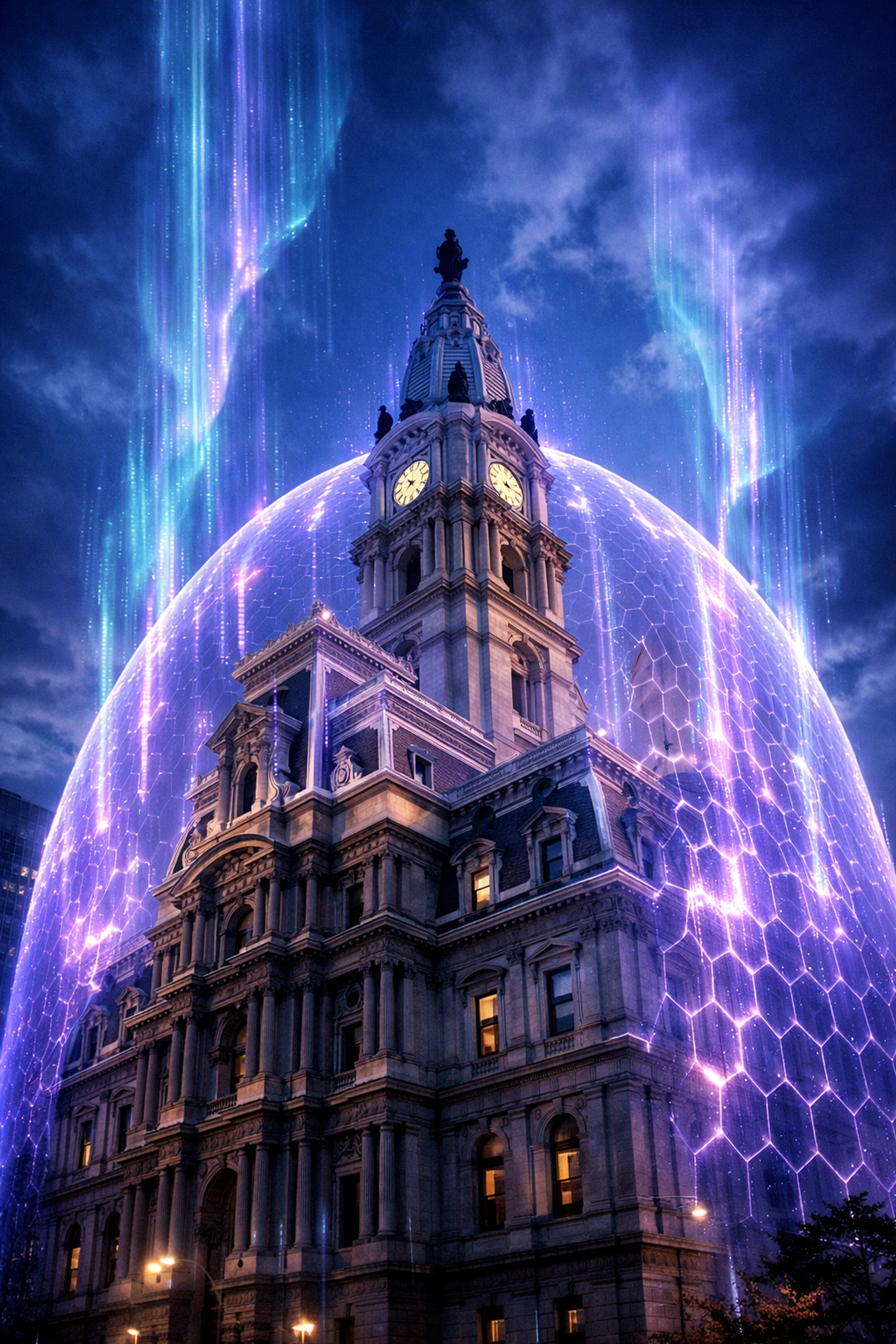 AI-driven website security shield protecting a local Philadelphia business from digital threats.