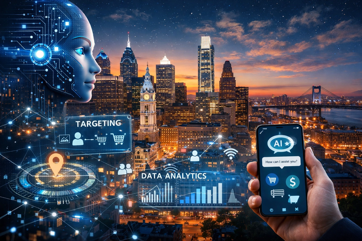 AI technology and data analytics in a smart city