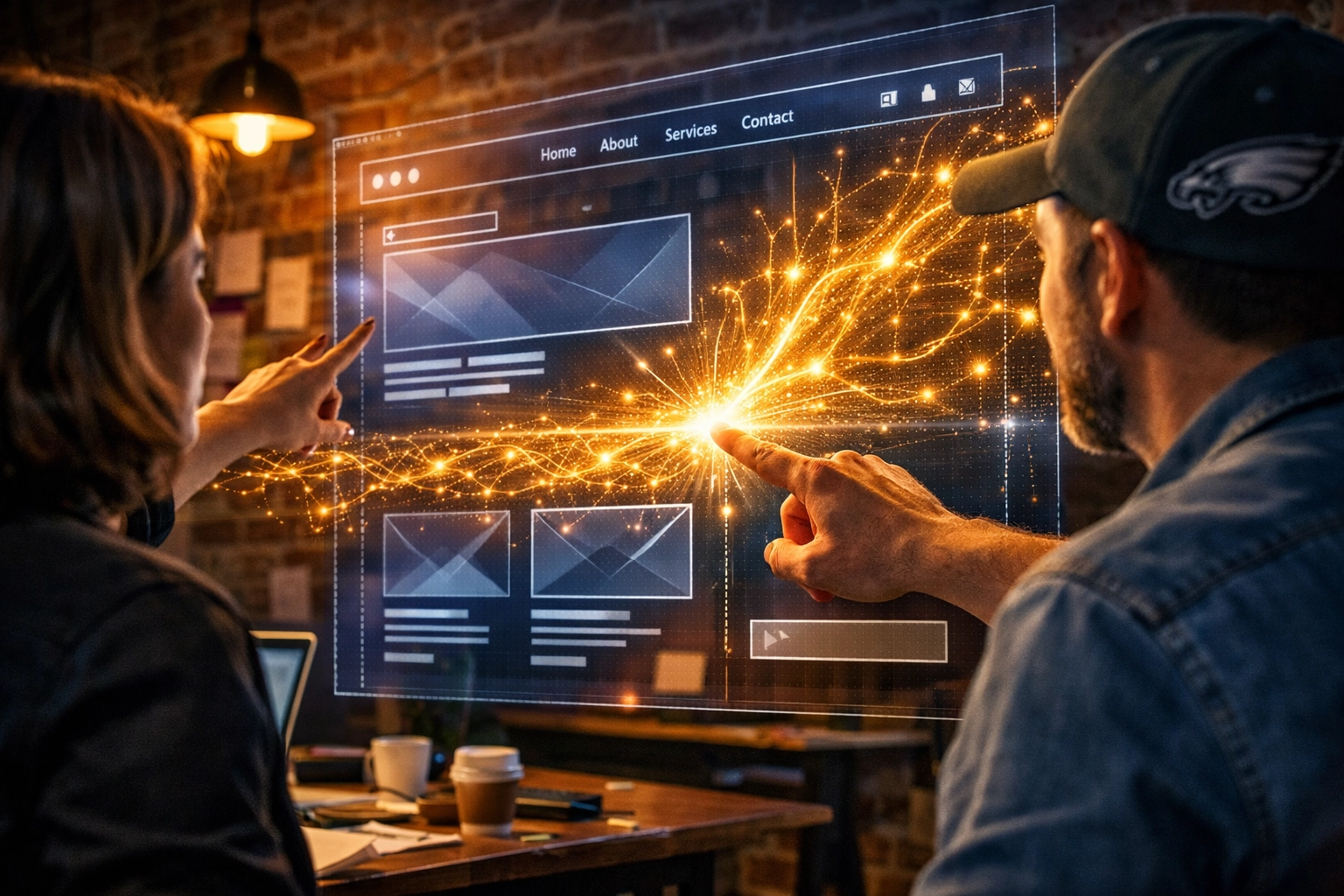 BENT Enterprise experts integrating AI technology into a custom Philadelphia web design project.