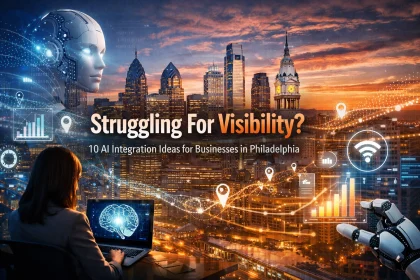AI business integration ideas in Philadelphia skyline