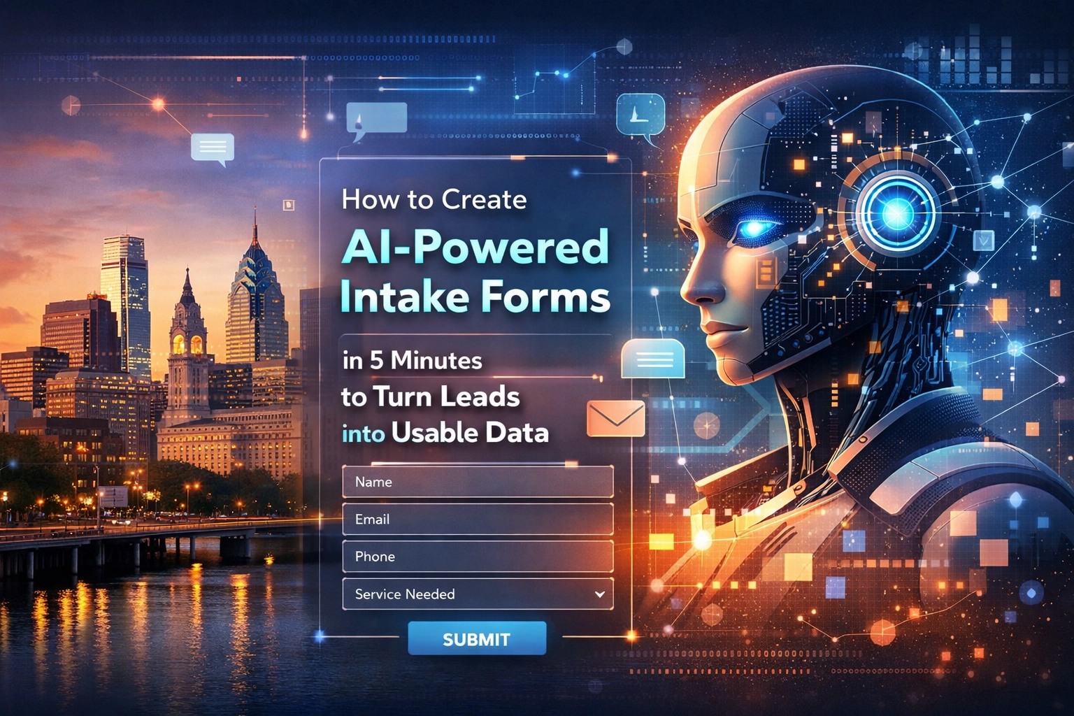 AI-powered intake form creation concept illustration