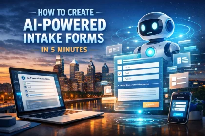 AI robot creating digital intake forms quickly