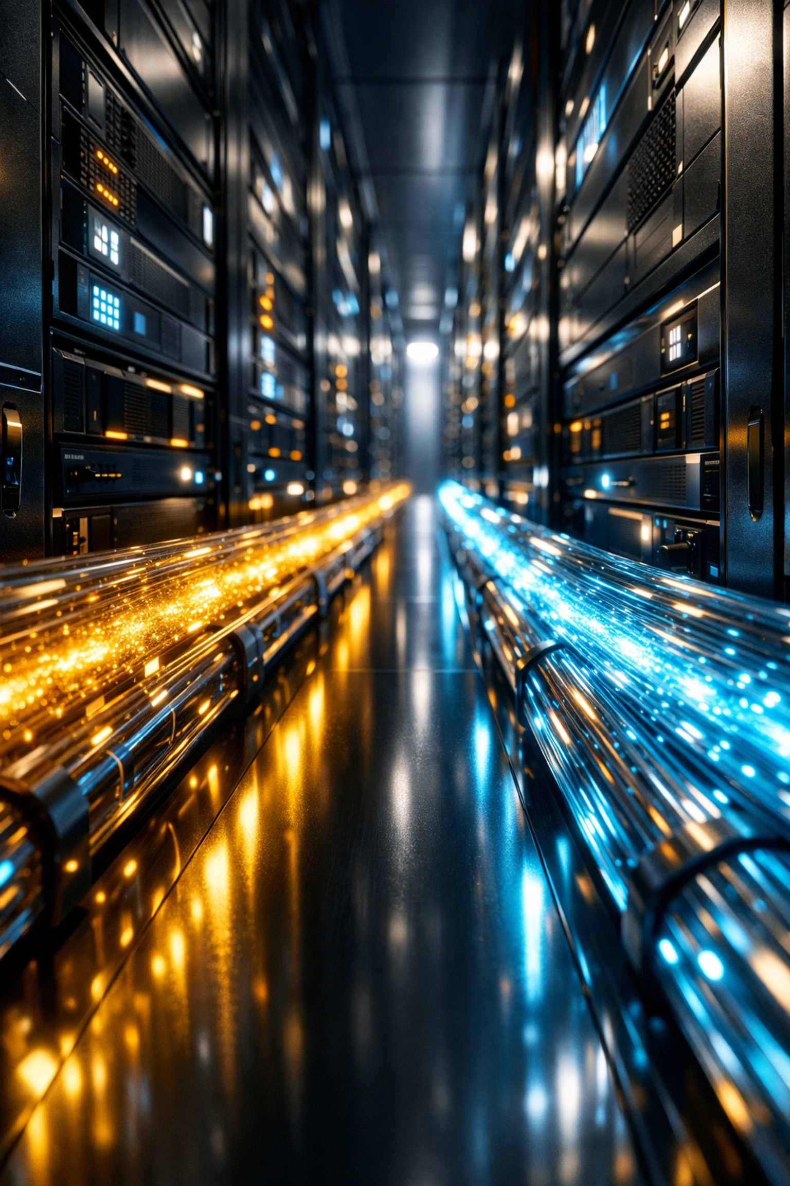 Advanced server racks providing professional hosting services for high-speed AI-driven Philadelphia websites.