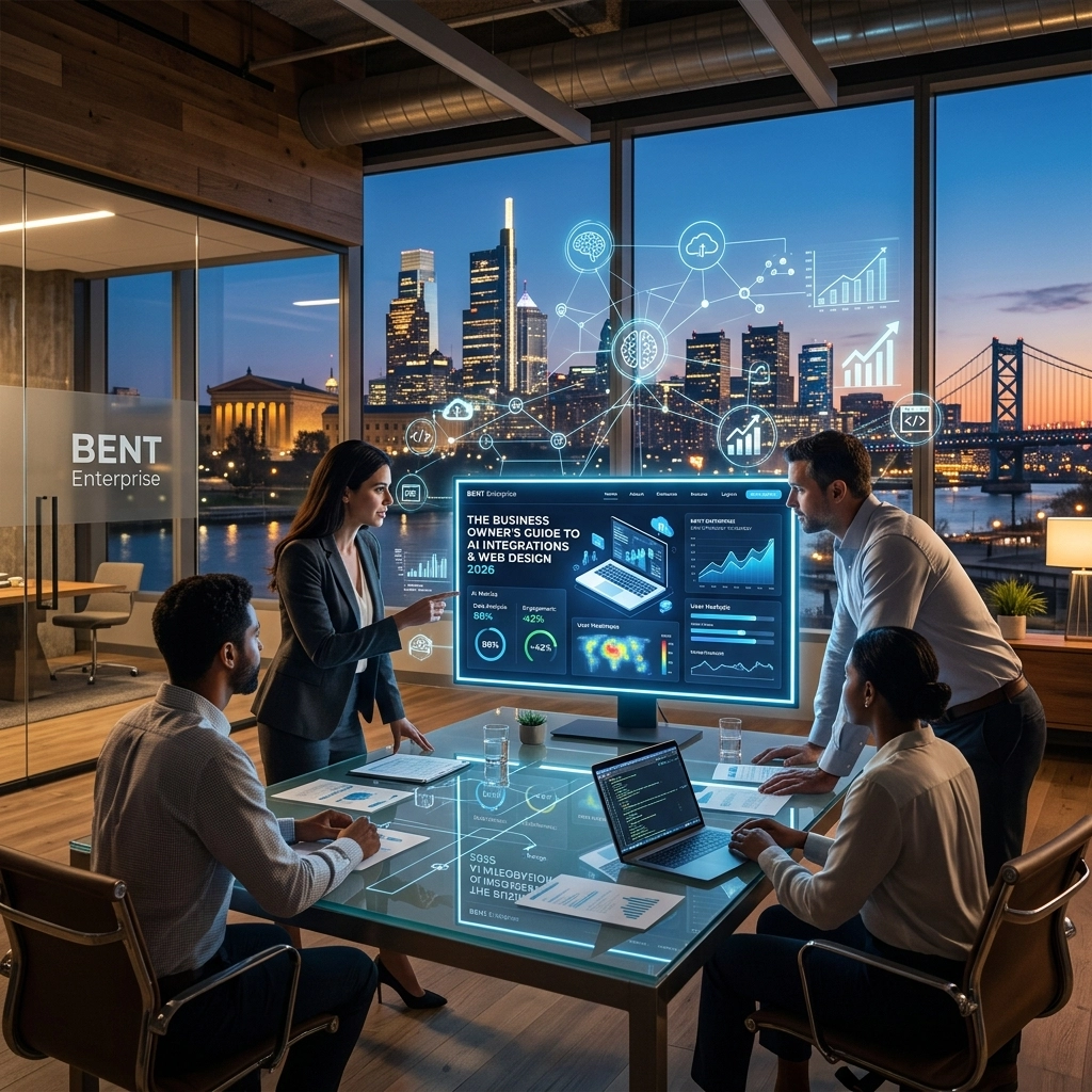 Team discussing digital business strategies in modern office