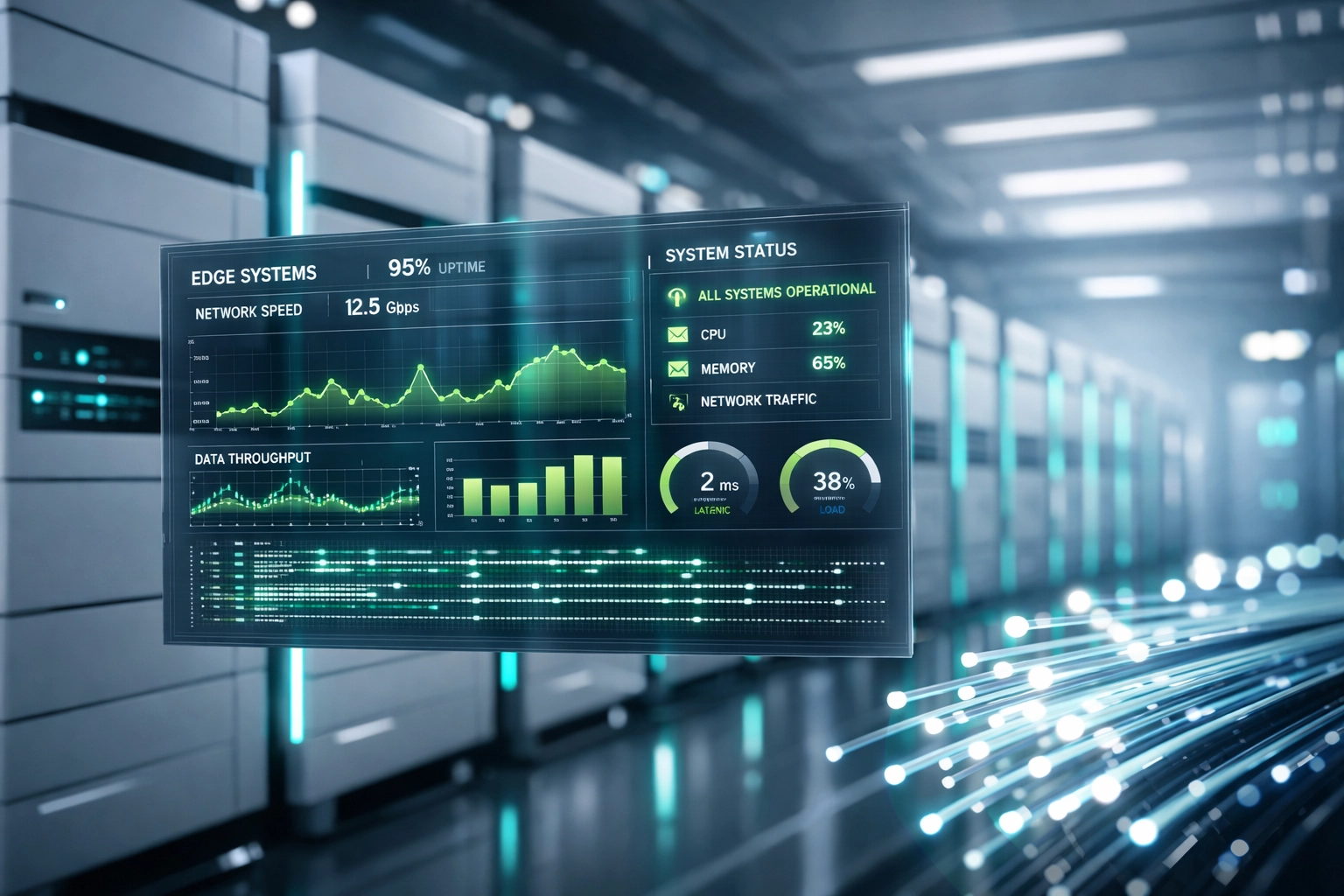 High-performance web hosting servers monitoring Core Web Vitals for optimal website speed.