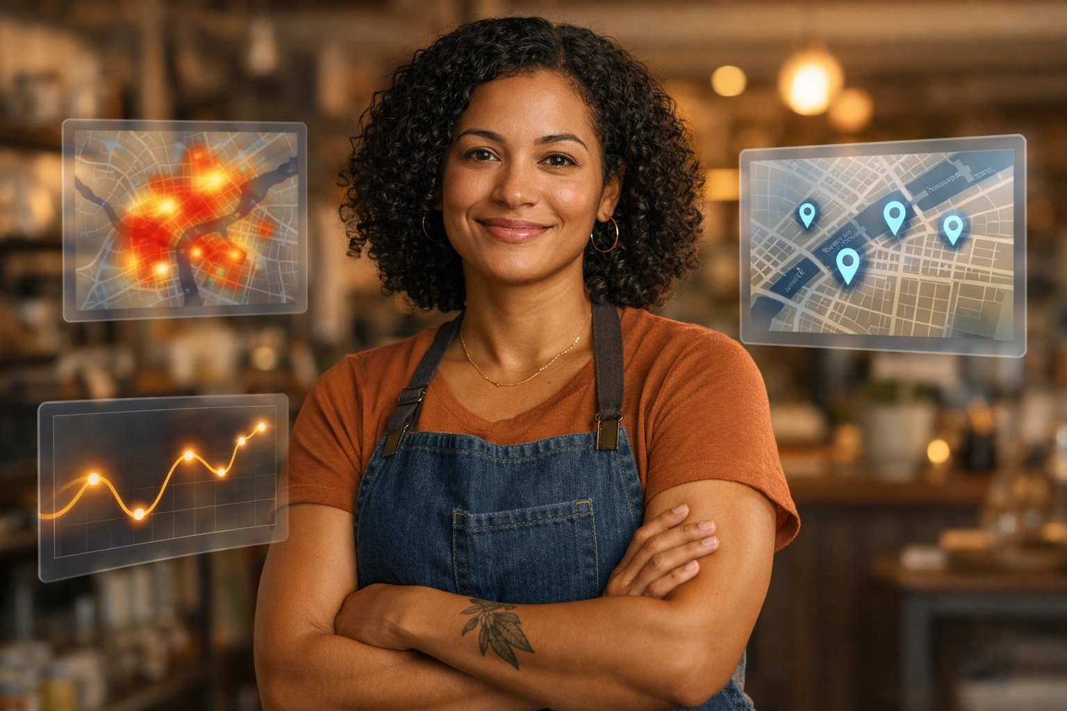 Philadelphia business owner using a CRM-integrated website stack to track personalized customer journeys.