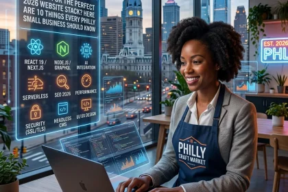 Developer working on website stack in Philadelphia office