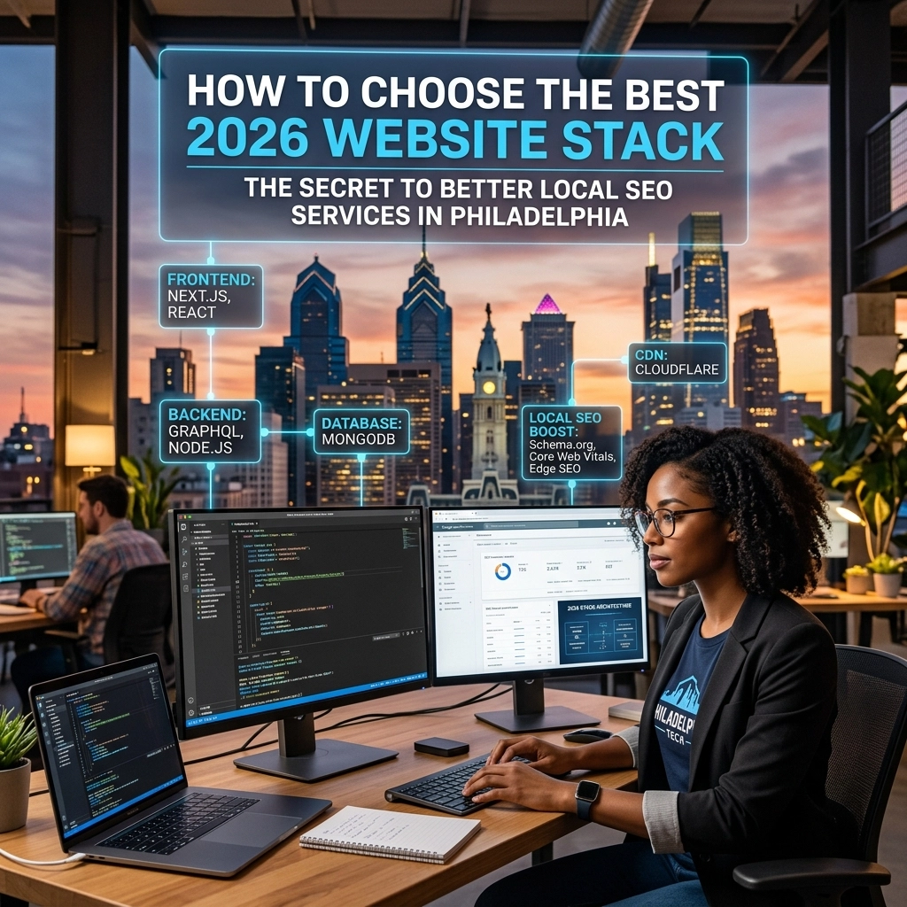 Developers choosing 2026 website stack for SEO Philadelphia