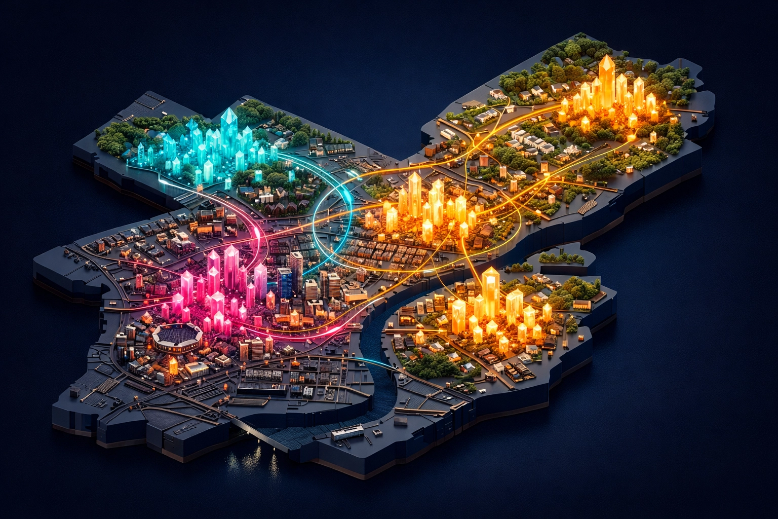 Data-mapped Philadelphia neighborhoods showing hyperlocal SEO targeting for businesses in Philadelphia.