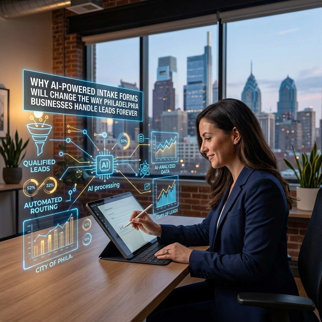 Businesswoman using AI tools for lead management