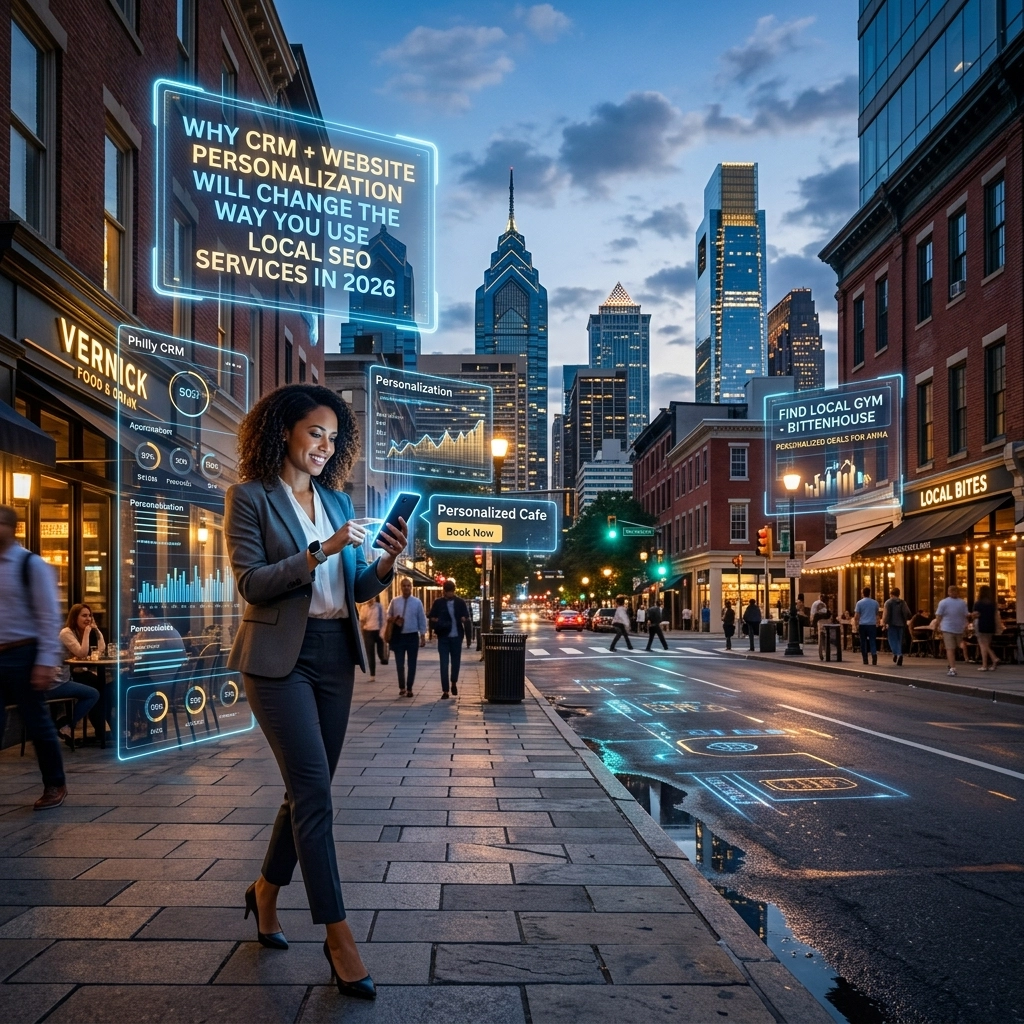 Businesswoman using smartphone for personalized city data visualization