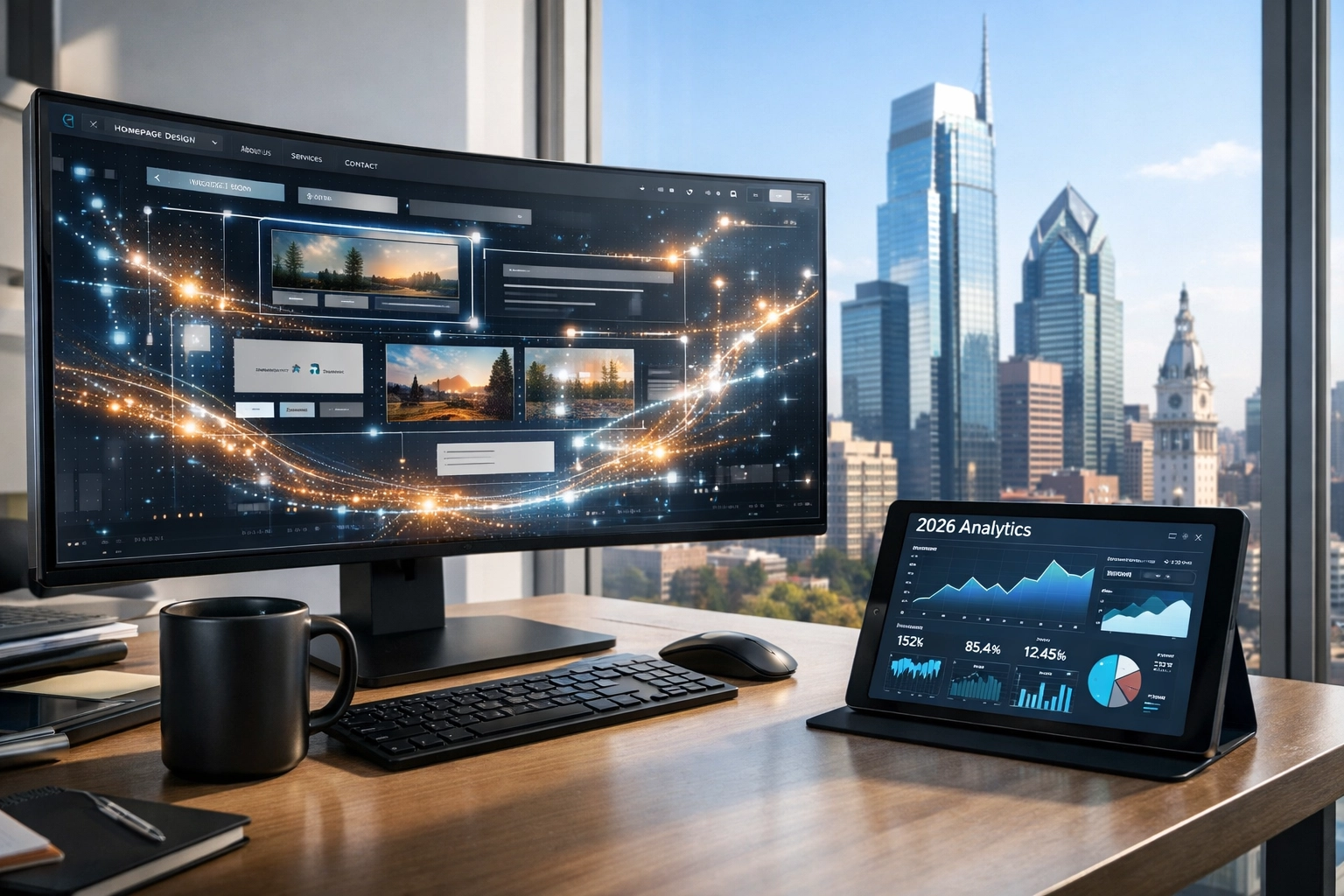 Center City office using AI-driven web development to supercharge results for businesses in Philadelphia.