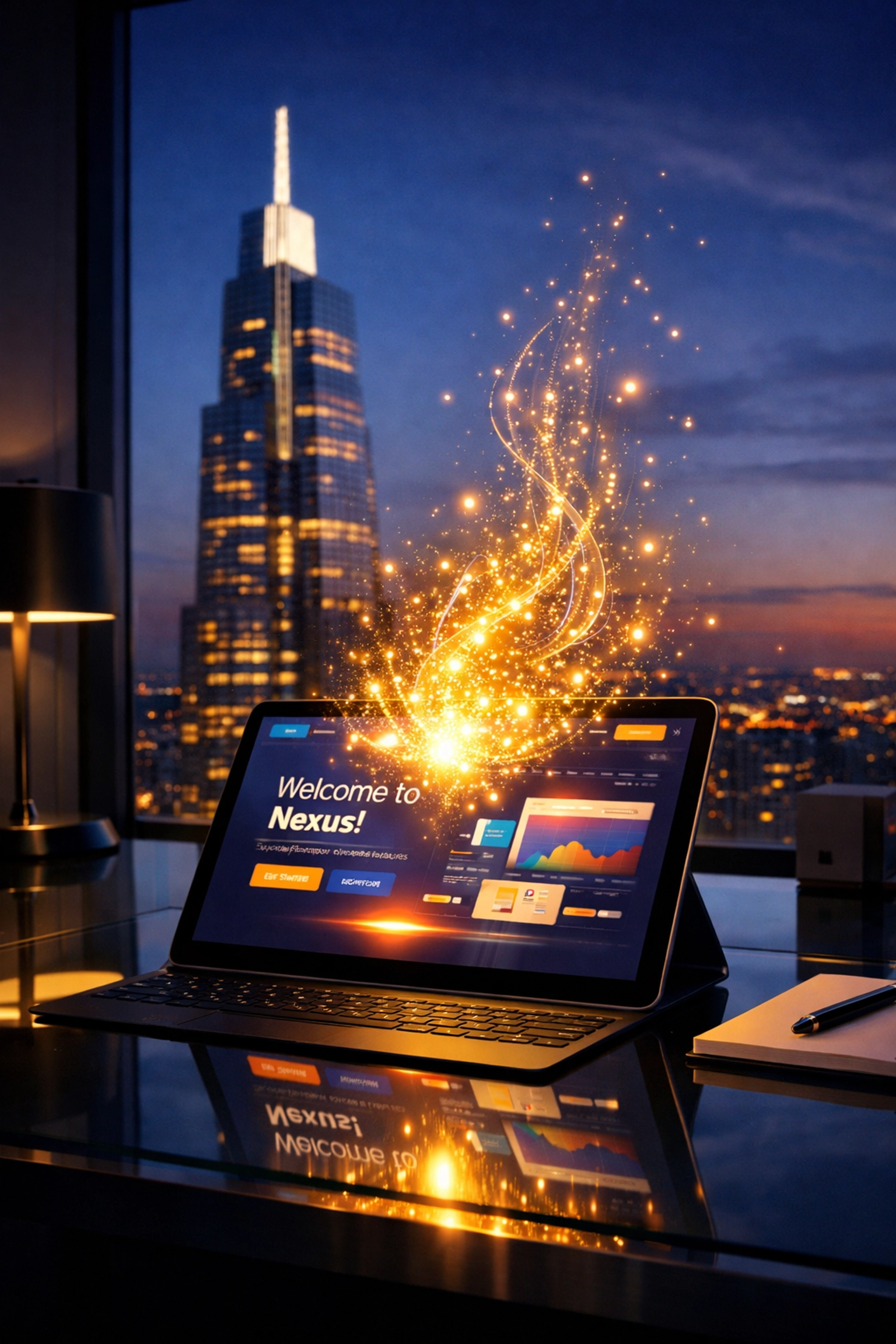 Tablet in a Philadelphia office displaying AI-powered website personalization and lead qualification.