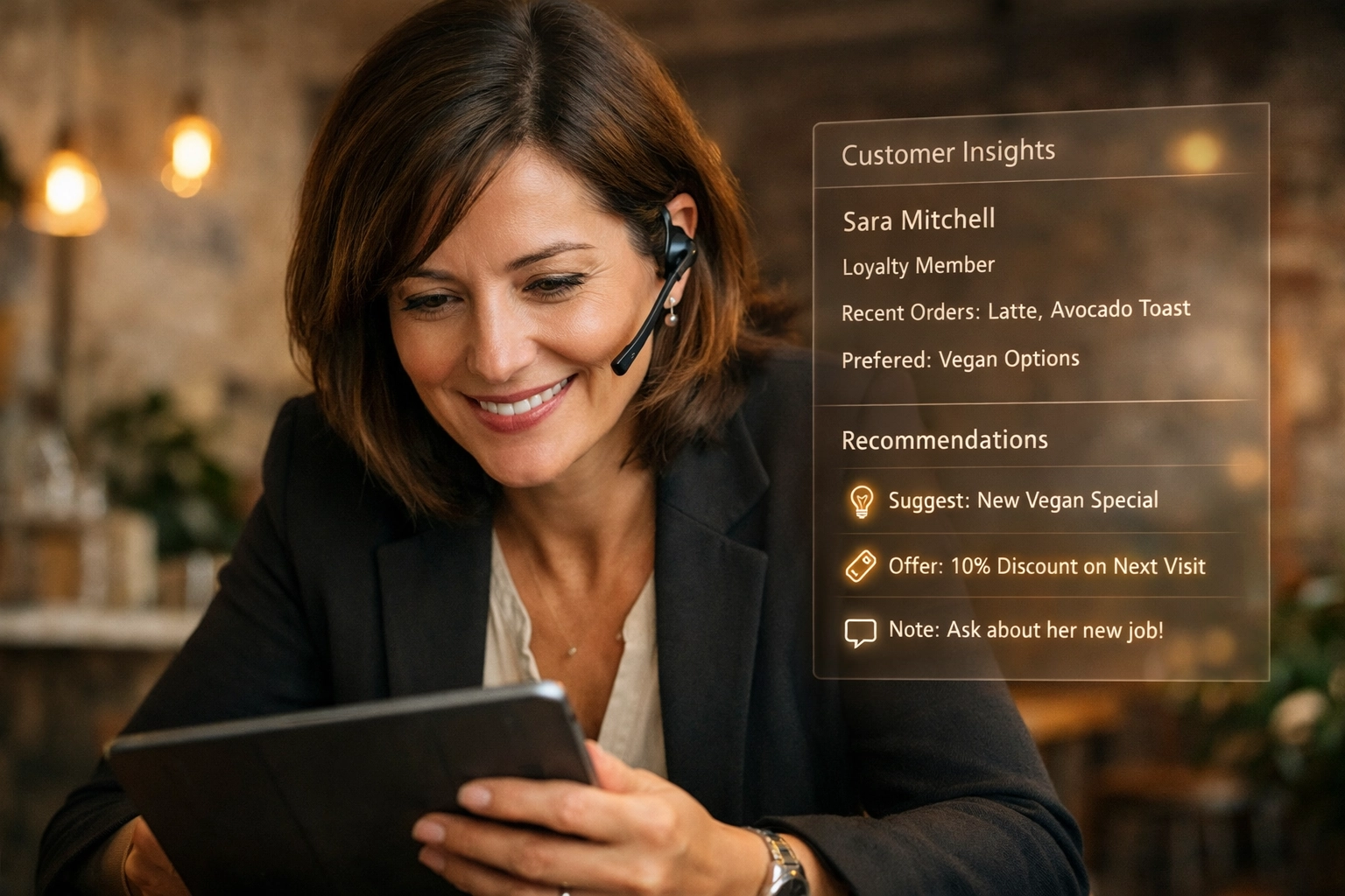 South Philadelphia professional using AI-powered customer insights to provide personalized service.