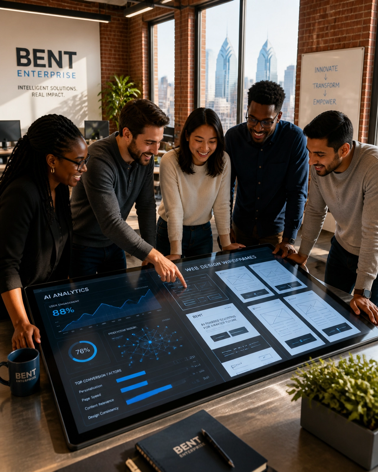 The BENT Enterprise team collaborating in Philadelphia