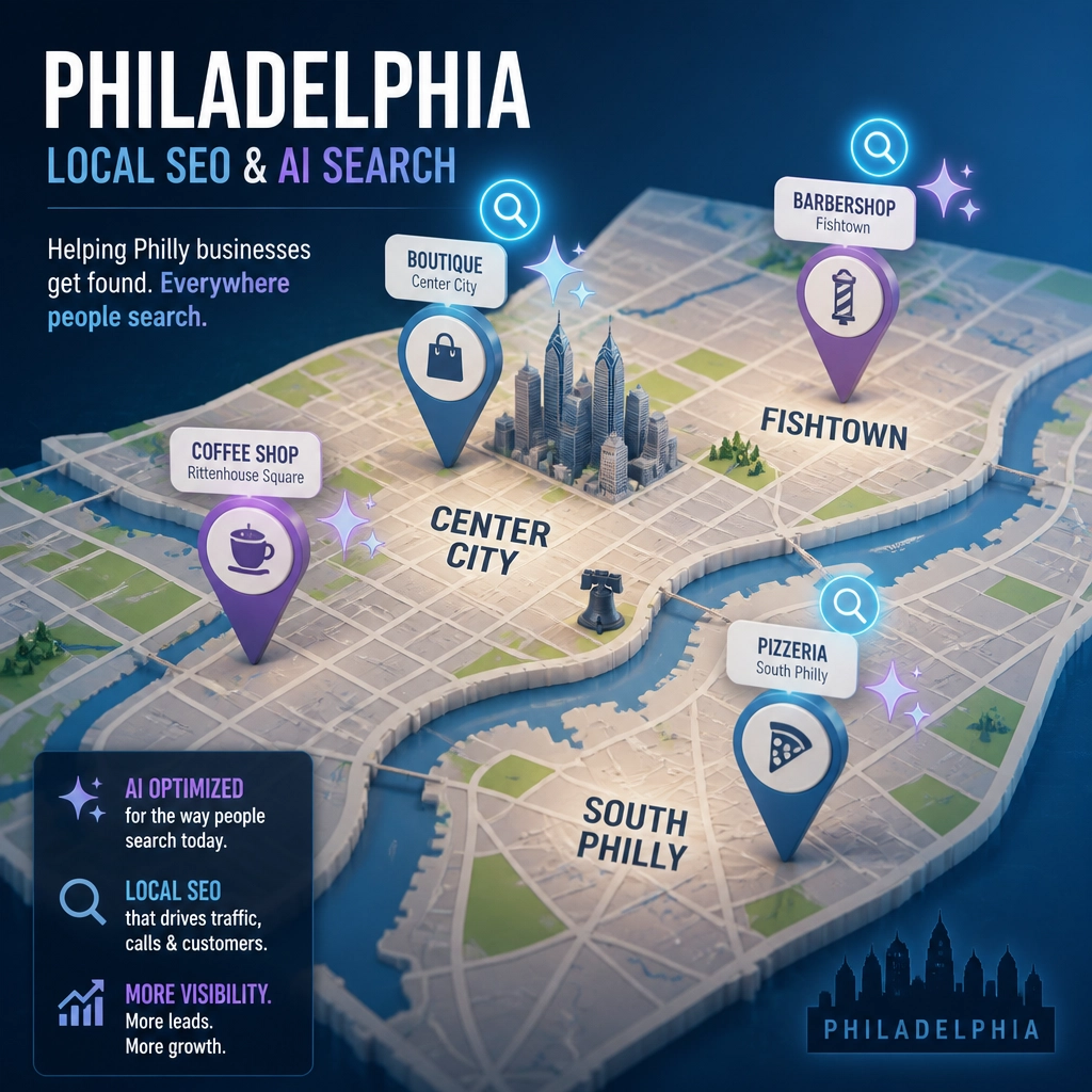 AI Search optimization map of Philadelphia