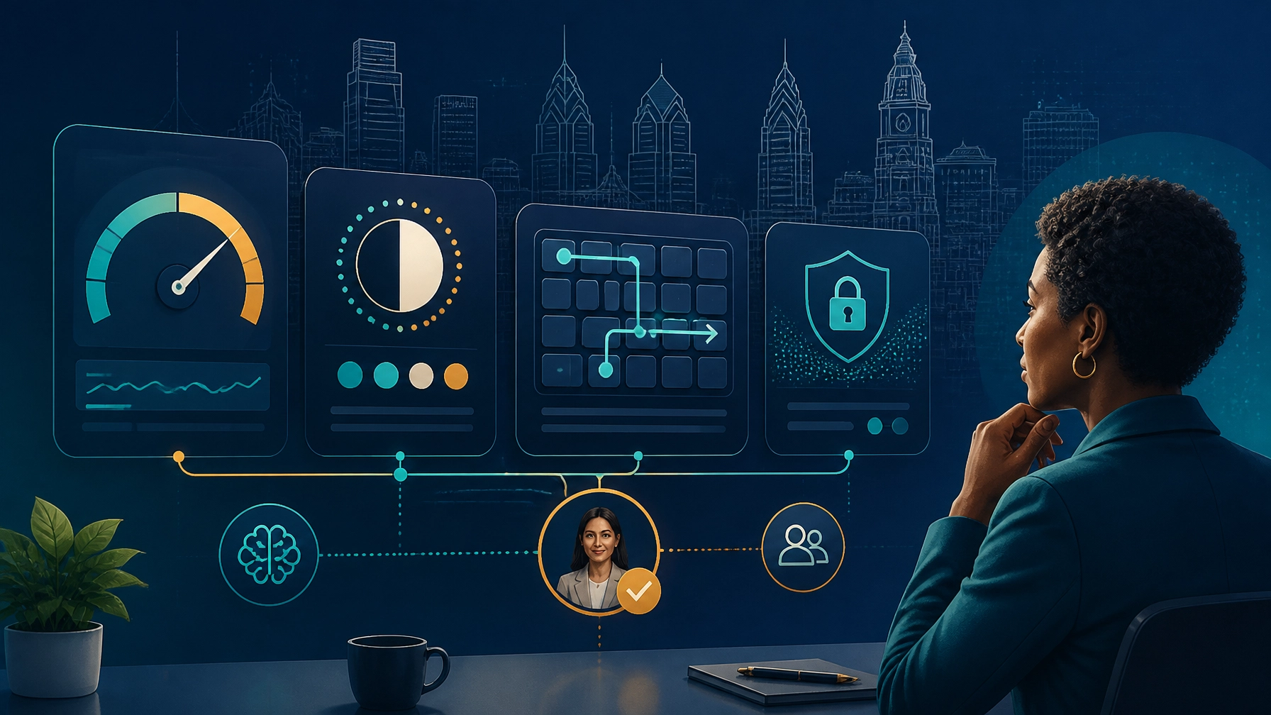 Responsible AI dashboard connecting website performance, accessibility, privacy, and human review