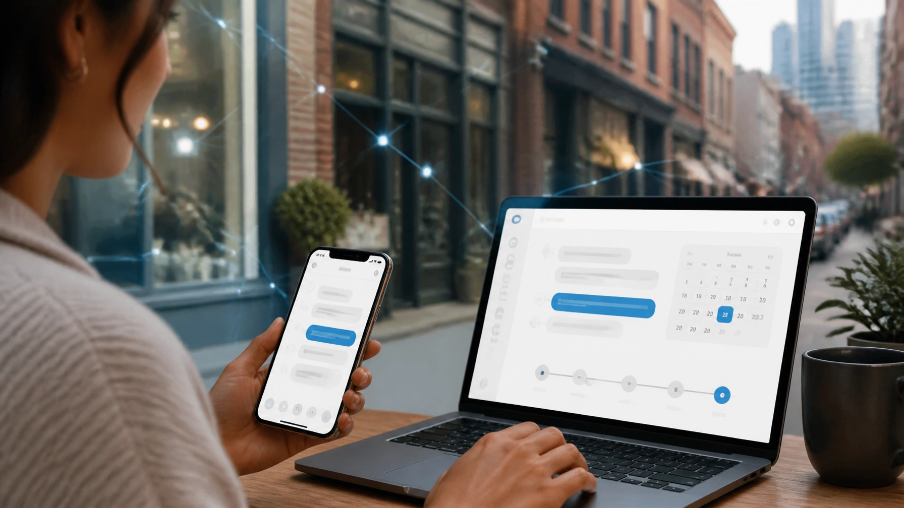 AI assistant helping a Philadelphia customer with product questions and appointment scheduling