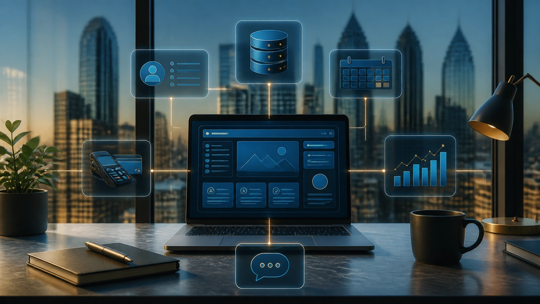 AI integrations connecting a custom website to business tools