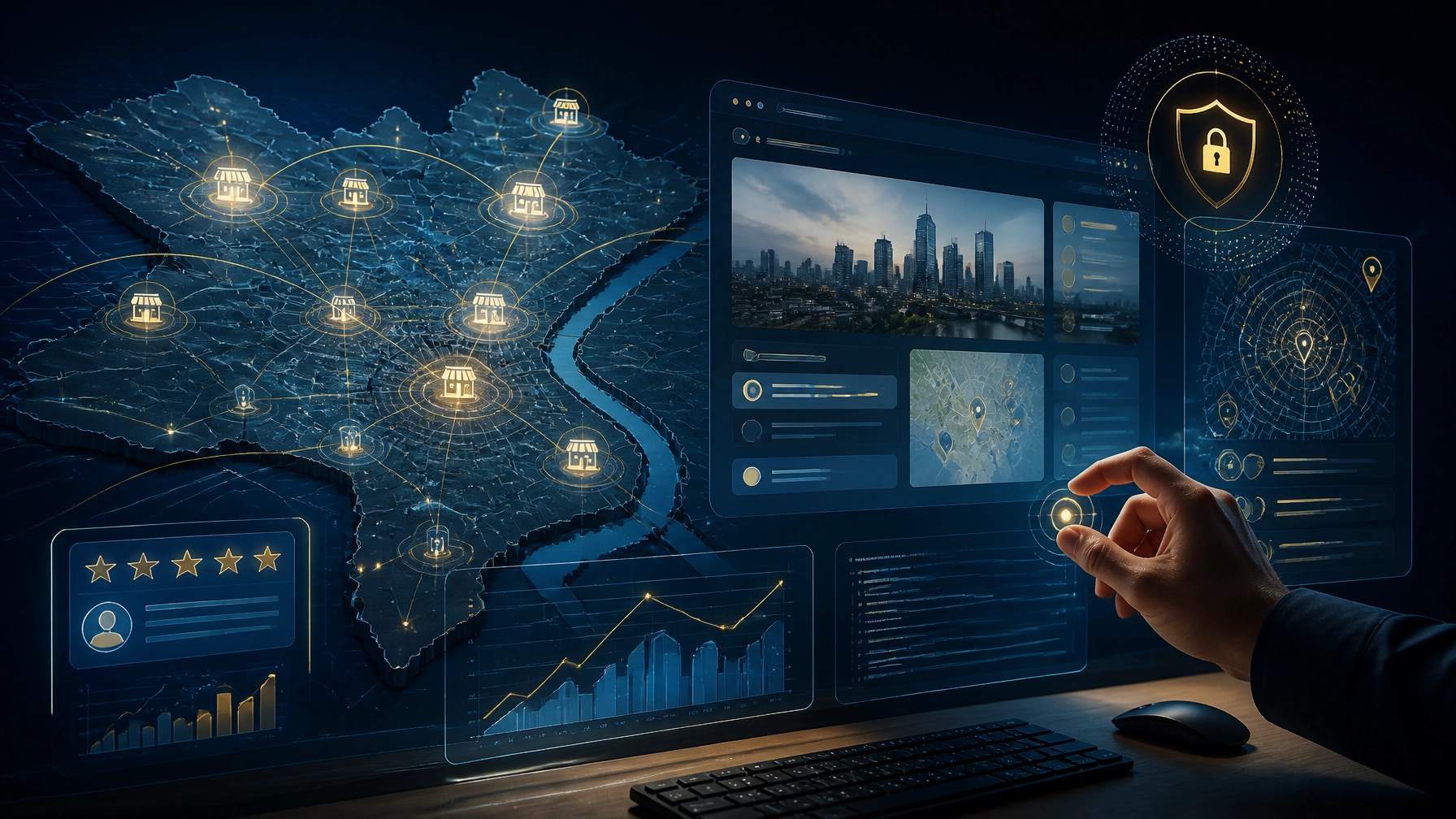 Philadelphia map and website connected through AI-powered local search signals