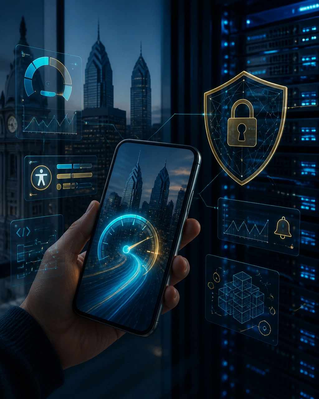 Secure, fast mobile website connected to SEO monitoring, accessibility tools, and AI systems