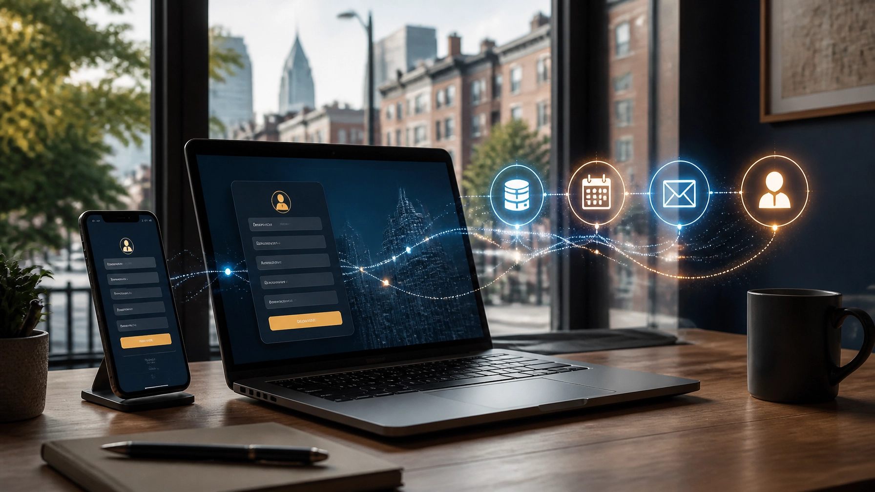 AI-powered website form connected to CRM, calendar booking, and lead follow-up workflows