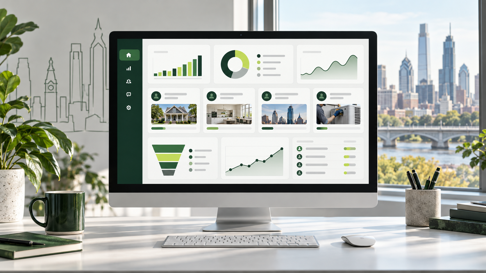A dashboard showing AI-driven personalization and lead intake data.