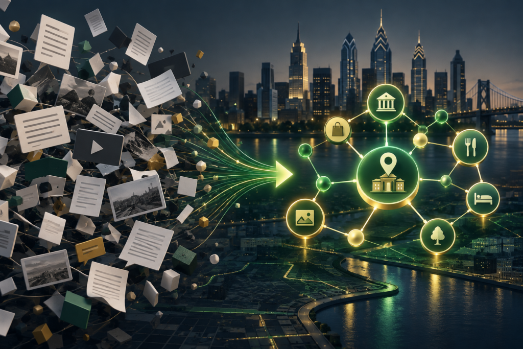 Unstructured website information becoming organized local business data for AI visibility in Philadelphia