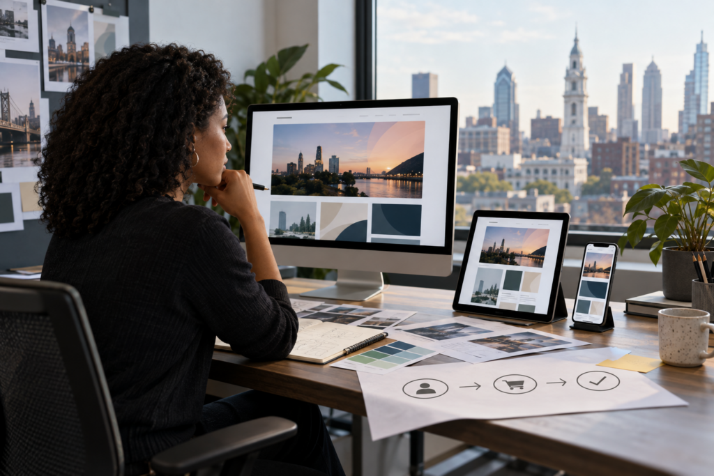 Responsive website design and conversion-path planning for a Philadelphia marketing strategy